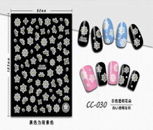 CC-030 3D White Transparent Flower Nail Sticker