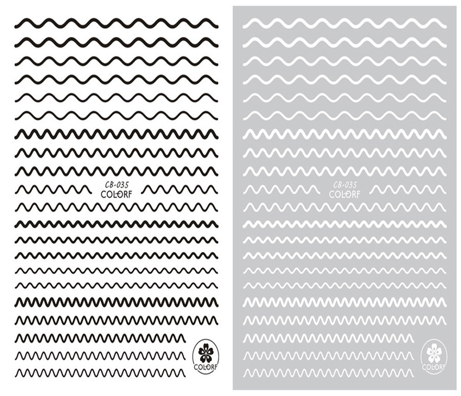 CB-035 3D Wavy Line Nail Art Sticker
