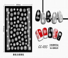 CC-035 3D White Transparent Flower Nail Sticker