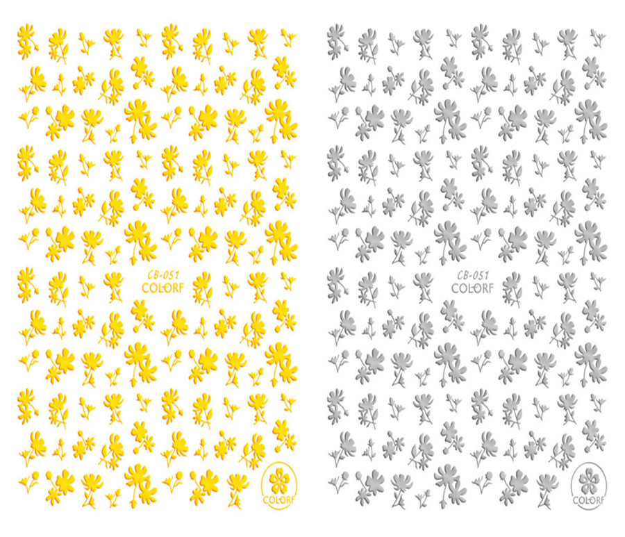 CB-051 3D Flowers Nail Art Sticker