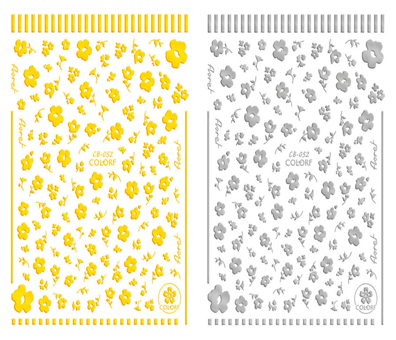 CB-052 3D Flowers Nail Art Sticker