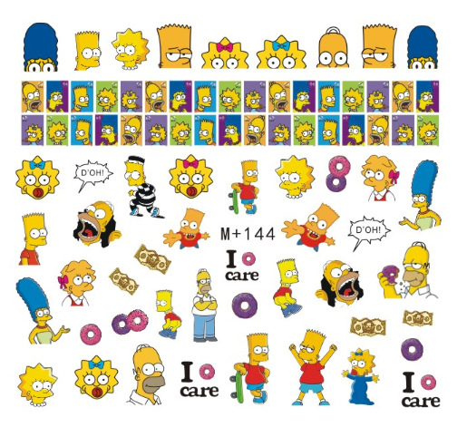 M+Series Cartoon Water Nail Sticker 