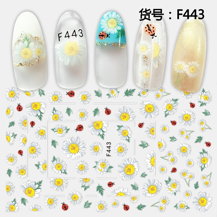 F443 DIY Design 3D Self Adhesive Flower Nail Art Sticker