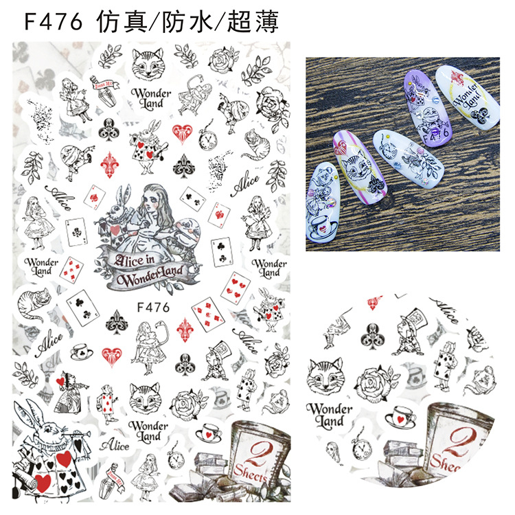 F476 DIY Design 3D Self Adhesive Wonder Lady Nail Art Sticker