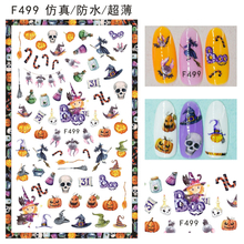 F499 DIY Design 3D Self Adhesive Halloween Nail Art Sticker
