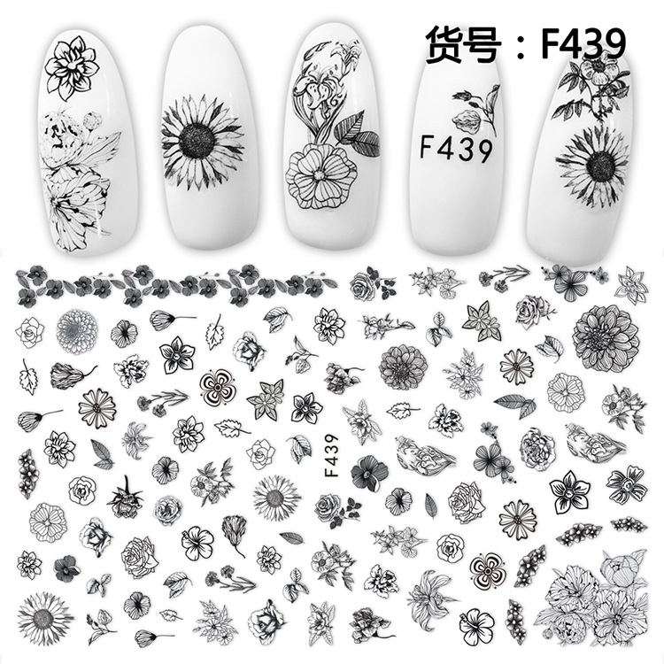 F439 DIY Design 3D Self Adhesive Flower Nail Art Sticker