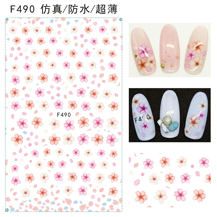 F490 DIY Design 3D Self Adhesive Flower Nail Art Sticker