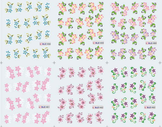 Flower Water Nail Sticker