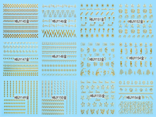 HBJY145-156 3D Gold Marine Life Nail Art Sticker 