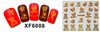 XF6007-6012 3D Gold Metal Nail Art Sticker 