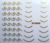 XF6049-6054 3D Gold Metal Nail Art Sticker 