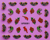 XF6081-6086 3D Gold Metal Nail Art Sticker 