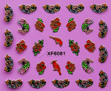 XF6081-6086 3D Gold Metal Nail Art Sticker 