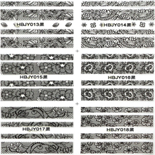 HBJY001-006 Black Lace Nail Art Sticker 