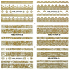 HBJY001-006 Gold Lace Nail Art Sticker 