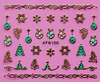 XF6100-6105 3D Gold Metal Nail Art Sticker 