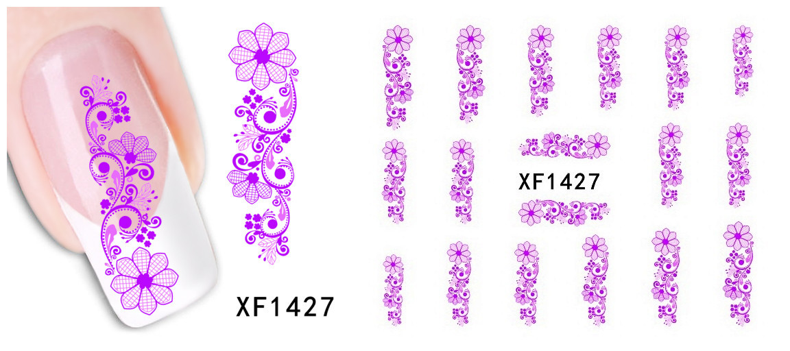 XF1426-1431 Butterfly Flower Water Nail Sticker