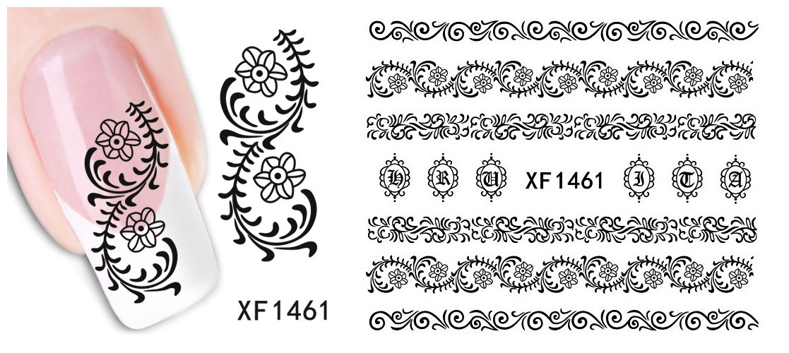 XF1456-1461 Flower Water Nail Sticker