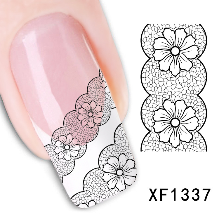 XF1337-1342 Lace Water Nail Sticker