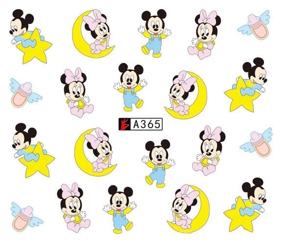 A361-366 Mickey Minnie Water Nail Sticker
