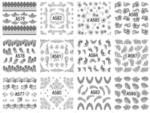A577-588 Flower Lace Water Nail Sticker