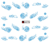 A271-276 Blue Flower Water Nail Sticker