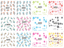 A445-456 Flower Water Nail Sticker