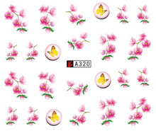 A319-324 Flowers And Butterflies Water Nail Sticker