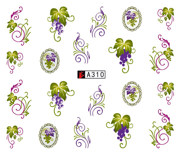 A307-312 Flower Water Nail Sticker