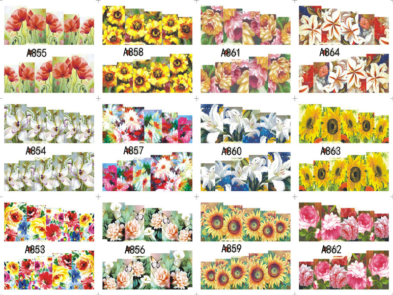 A853-864 Flower Water Nail Sticker