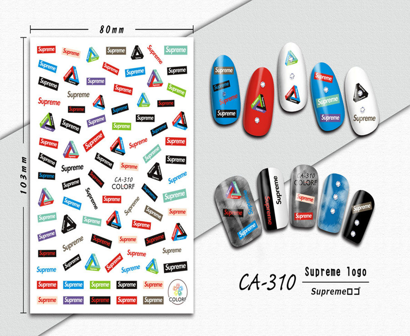 CA-310 3D Supreme Logo Nail Sticker