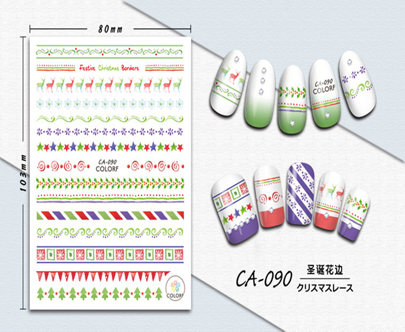 CA-090 3D Christmas Lace Nail Sticker