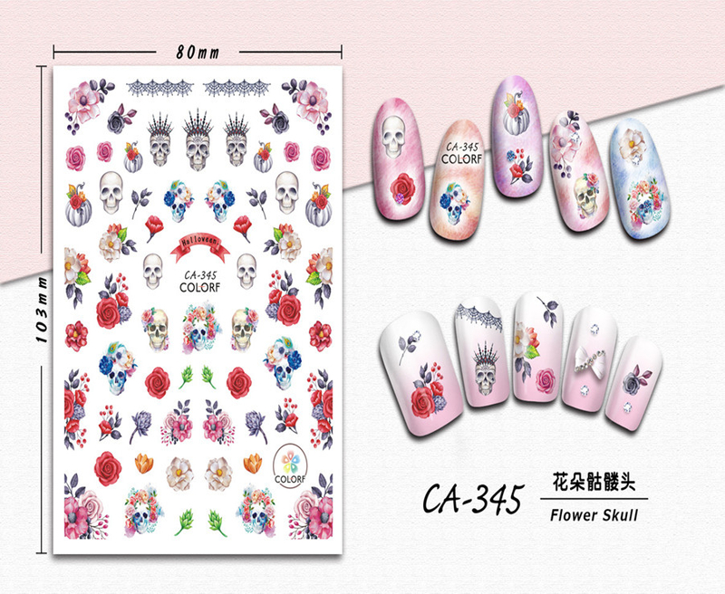 CA-345 3D Flower Taro Nail Sticker