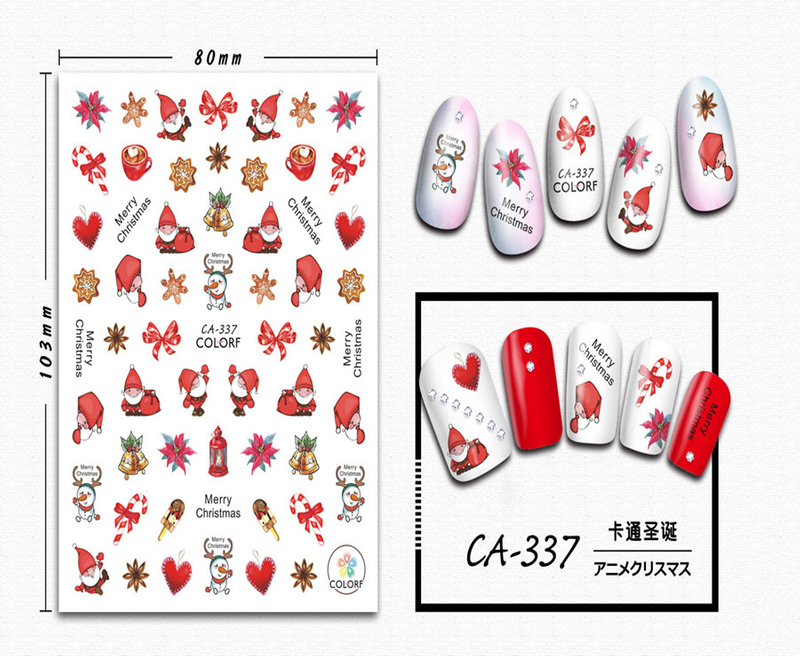 CA-337 3D Cartoon Christmas Nail Sticker