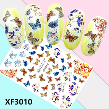 XF3010 3D Self Adhesive Butterfly Nail Art Sticker 