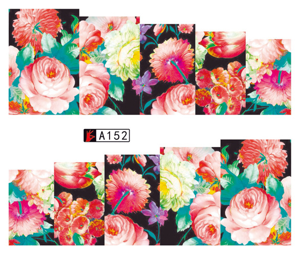 A151-156 Flower Water Nail Sticker