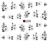A247-252 Black Flower Water Nail Sticker