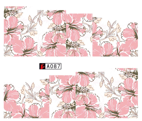 A085-090 Flower Water Nail Sticker