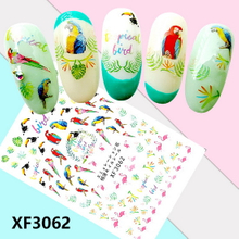 XF3062 3D Self Adhesive Parrot And Flamingo Nail Sticker 