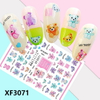 XF3071 3D Self Adhesive Teddy Bear Nail Sticker 