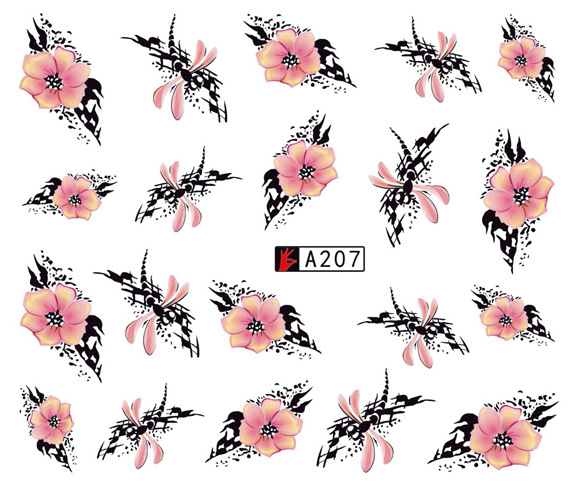 A205-210 Flower Water Nail Sticker