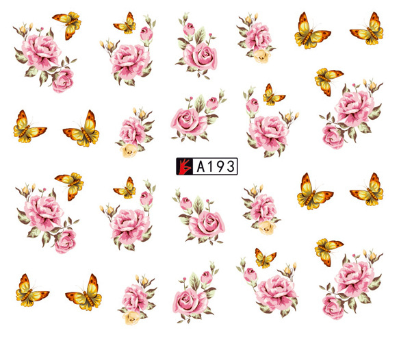A193-198 Flower Water Nail Sticker