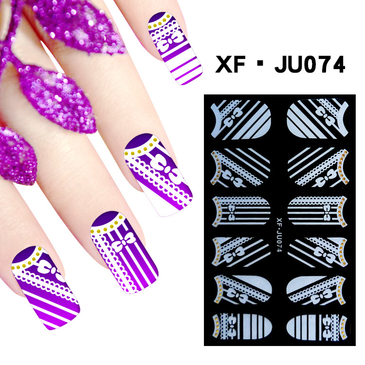 JU074 Full Cover Lace Nail Polish Sticker 