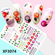 XF3074 3D Self Adhesive Flower Nail Sticker 