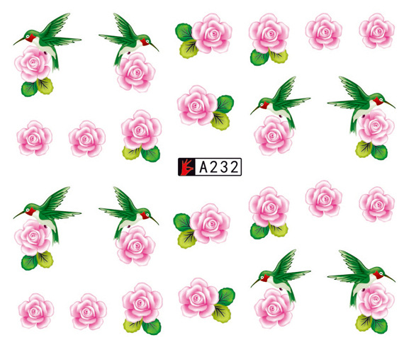 A229-234 Flower Water Nail Sticker