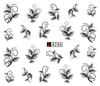A241-246 Black Flower Water Nail Sticker