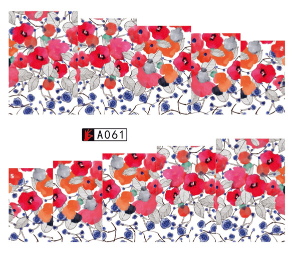 A061-066 Flower Water Nail Sticker