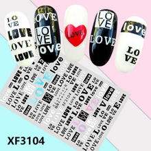 XF3104 3D Self Adhesive Love Nail Sticker 