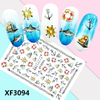 XF3094 3D Self Adhesive Shark Nail Sticker 