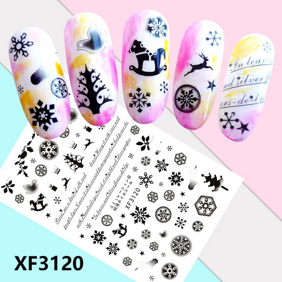 XF3120 3D Self Adhesive Christmas Nail Sticker 